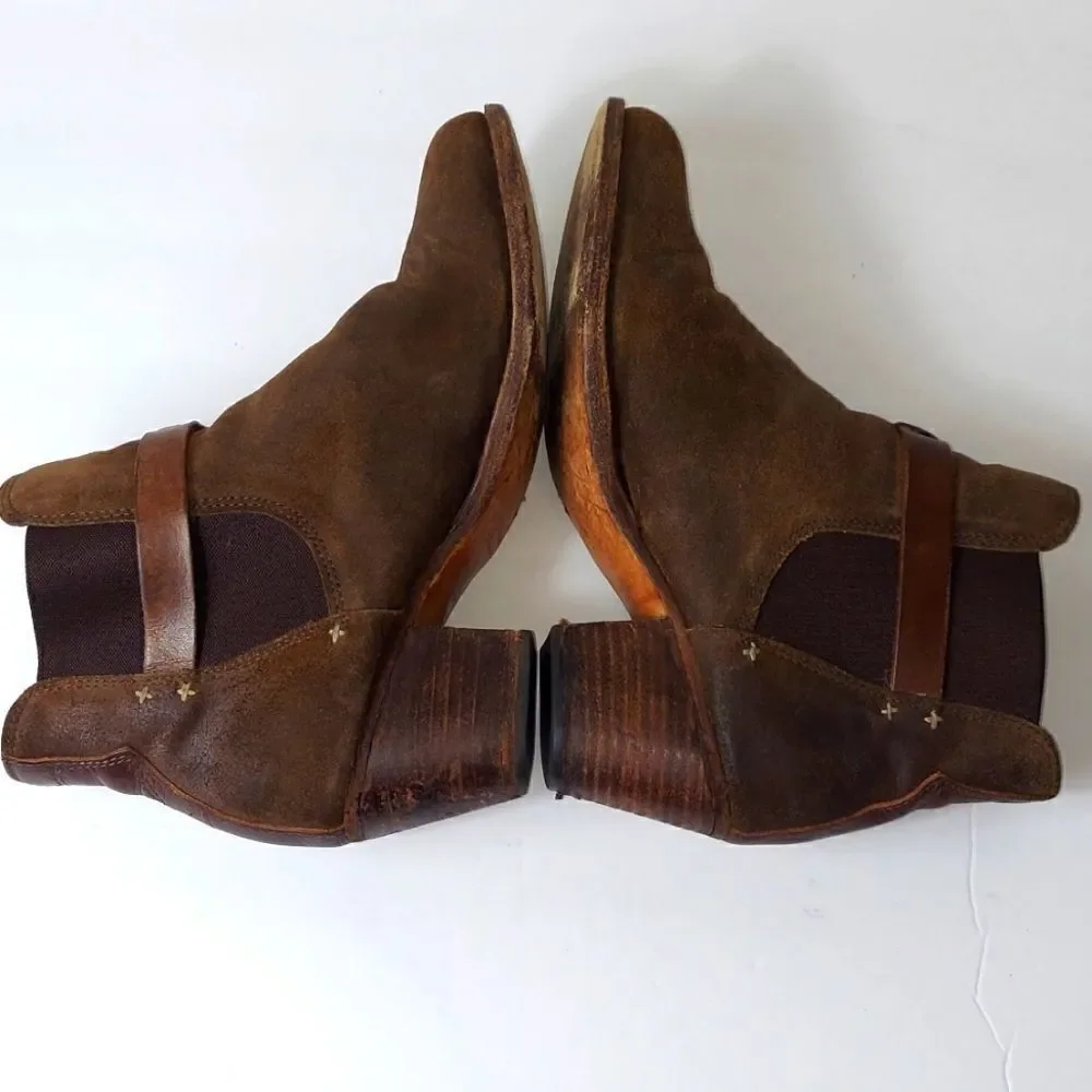 Rag & Bone Durham Brown Distressed Ankle Boots Sz 9 - Picture 6 of 12